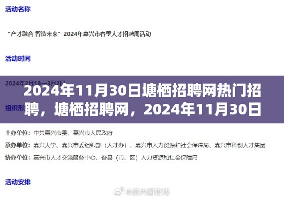 塘栖招聘网热门招聘日,寻找人才的热潮涌动在塘栖招聘网,2024年11月30日盛大开启!