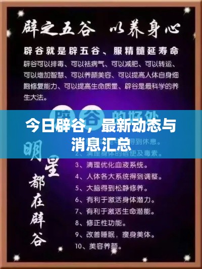 今日辟谷,最新动态与消息汇总