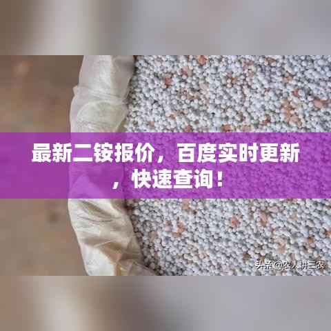 最新二铵报价，百度实时更新，快速查询！